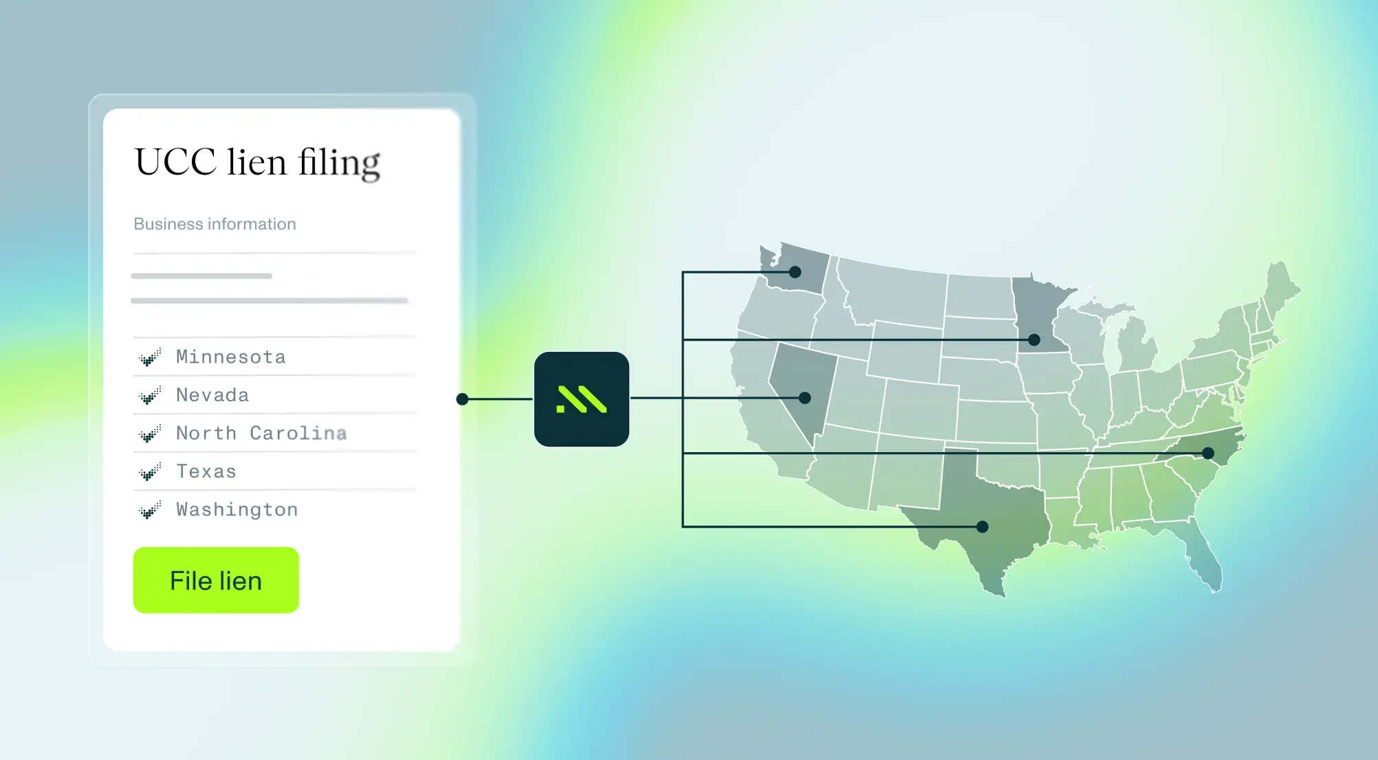 Filing UCC liens across 50 states meant re-entering the same data over and over. Now it's one call.